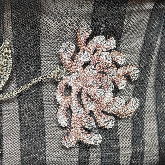 BCBGMAXAZRIA Elegant Floral Embroidered With Mesh Overlay Dress Size 8 - Picture 13 of 16